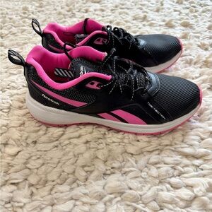 Reebok Kids Black and Pink Sneakers 5.5